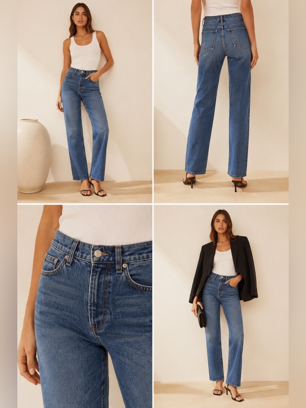 Reformation Stevie Ultra High Rise Jeans Perth Wash Size 28 Straight Leg